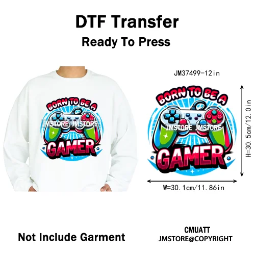 12in Graffiti Hip Hop Music Rap King Lover Video Pro Games Iron on Diy DTF Thermal Transfer Stickers Ready to Press for Clothing