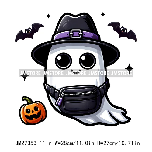 Funny Happy Death Watch Scary Movie Boo Ghost Halloween Vibes Thermal Logos DTF Iron On Heat Press Transfer Stickers For Clothes