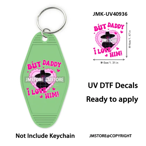 Kpop Demon Inspired Movie Character UV DTF Motel Keychain Decal Ready To Ship Durable Transfer Stickers Print For Hotel Keychain