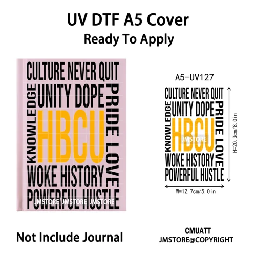 Hustle Hard Quotes Small Business Owner UV DTF Notebook Cover Decals Ready To Apply Transfer Stickers Wraps For A5 Journal Cover