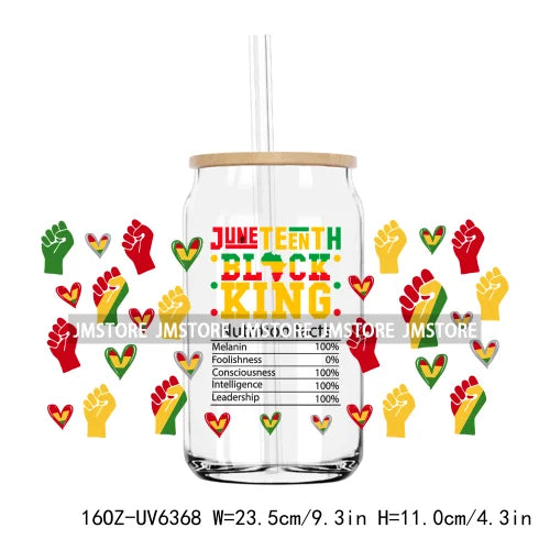 1865 Vibes Juneteenth Sunflower 16OZ UV DTF Cup Wrap Transfer Stickers Custom Label Durable Waterproof Logo For Libbey Glass Can