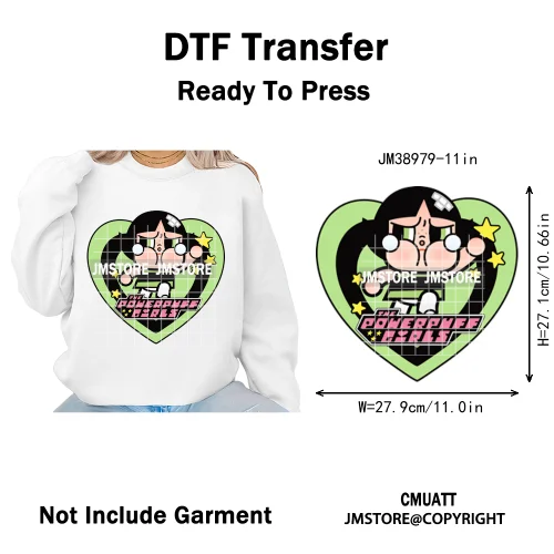 Cute Cry Tears Sad Girls Cartoon Dolls Love Designs Iron on DTF Washable Heat Transfers Stickers Ready to Press for Clothes Bags