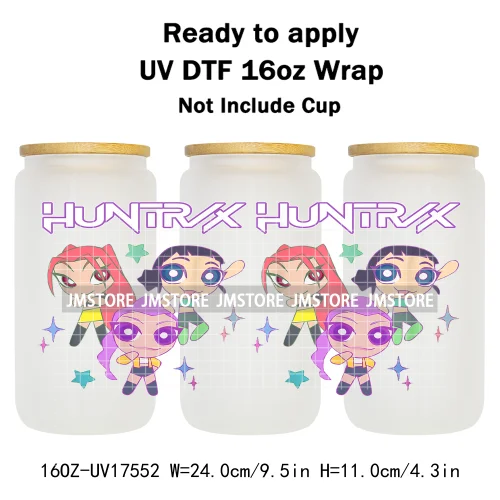 Demon Hunters Movie Kpop Lover Gift Anime Fan UV DTF Stickers Ready To Transfer Cup Wrap Custom DIY Craft For Libbey Can Glass