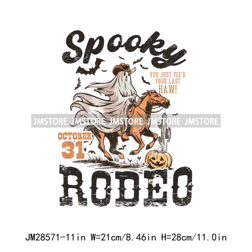 Howdy Pumpkin Ghost Western Fall Vibes Turquoise Coquette Bow Autumn Iron On DTF Transfer Sticker Ready To Press For T-shirts