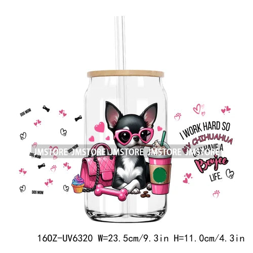 Cute Cartoon Cat Strawberry 16OZ UV DTF Cup Wrap Transfers Stickers Custom Labels Durable Waterproof Logo For Libbey Glass Can