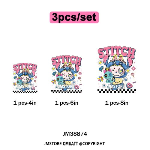 Coquette Bow Monster Doll Drinking Soda Bottle Thermal Printing Iron on DTF Washable Transfer Sticker Ready to Press for Clothes