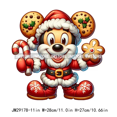 Special Delivery Characters Cartoon Santa Claus Christmas Gift Iron On DTF Transfers Stickers Ready To Press For Clothes