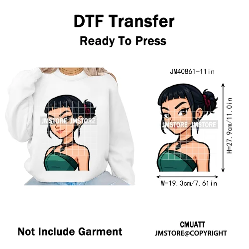 Cartoon Girl Group Boy Band Music Fans Anime Lover Soda Pop Iron on DTF Washable Transfers Stickers Ready to Press for T-shirts