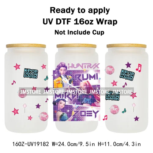 Kpop Idol Fan Art Anime Lover Gift UV DTF Cup Wrap Ready To Apply Transfer Stickers 16OZ Tumbler Wraps DIY For Libbey Glass Can