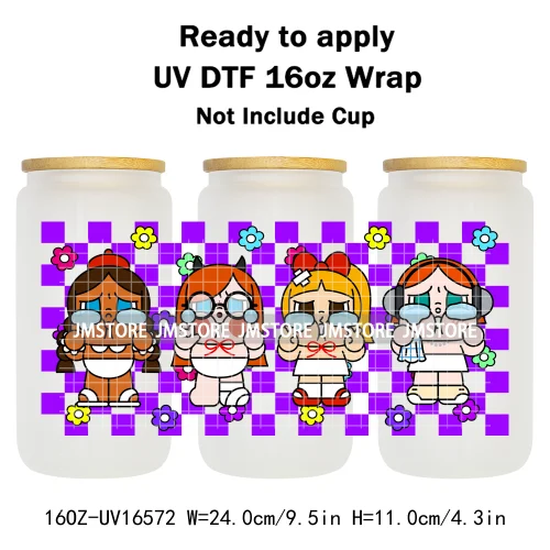 Cartoon Baby Monsters Cry UV DTF Stickers Ready To Transfer Cup Wrap Custom Labels DIY Craft For Libbey Can Glass Tumblers Mugs