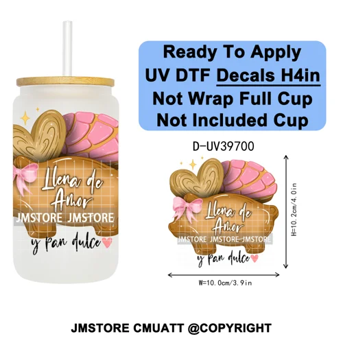 Mexican Conchas Spooky Ghost Concha UV DTF Decals Ready To Apply Waterproof Transfer Stickers Prints For 16OZ Libbey Glass Can