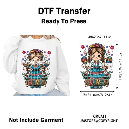 Coquette Halloween Spooky Espantan Latina Mexican Conchas Ghost Iron on DTF Washable Transfer Sticker Ready to Press for Hoodies
