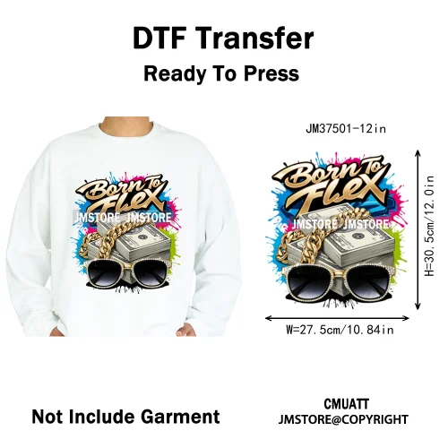 12in Graffiti Hip Hop Music Rap King Lover Video Pro Games Iron on Diy DTF Thermal Transfer Stickers Ready to Press for Clothing