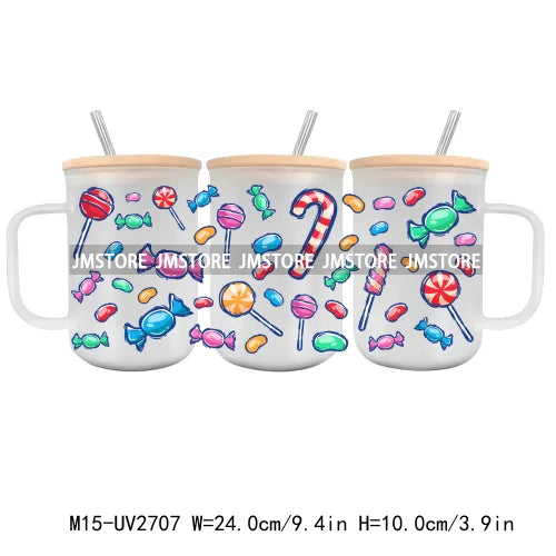 Floral Wildflowers Plants Butterfly UV DTF Glass Can Wrap For 15OZ Mug Coffee Cup Transfer Stickers DIY Custom Logo Labels