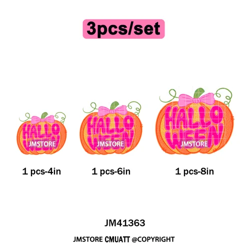Preppy Coquette Halloween Floral Fall Pumpkin Spooky Season Iron on Washable DTF Transfers Stickers Ready to Press for Clothing