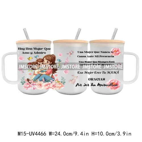 Mama Mommy Mom Bruh UV DTF Sticker For 15OZ Mug Libbey Glass Cup Can Wrap Transfer Stickers Custom Labels DIY Logo Mother's Day