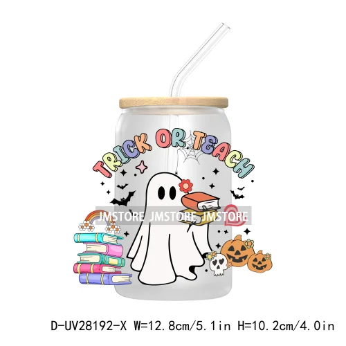 Spooky Ghost Boo Halloween Tis The Season UV DTF Transfer Stickers Decals For Libbey Cold Cup Mugs Tumbler Waterproof Book Ghoul