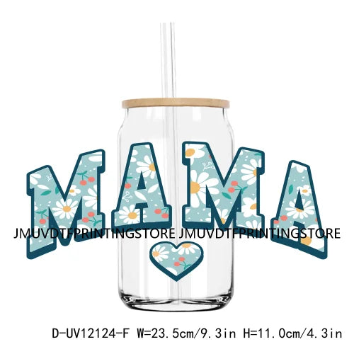 Faux Glitter Autism Mom 16OZ UV DTF Cup Wrap Transfer Sticker Custom Label DIY Waterproof Logo For Libbey Glass Can Father's Day