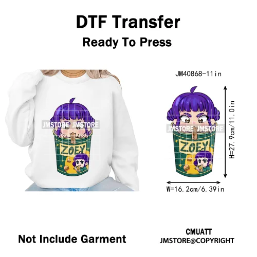 Cartoon Girl Group Boy Band Music Fans Anime Lover Soda Pop Iron on DTF Washable Transfers Stickers Ready to Press for T-shirts