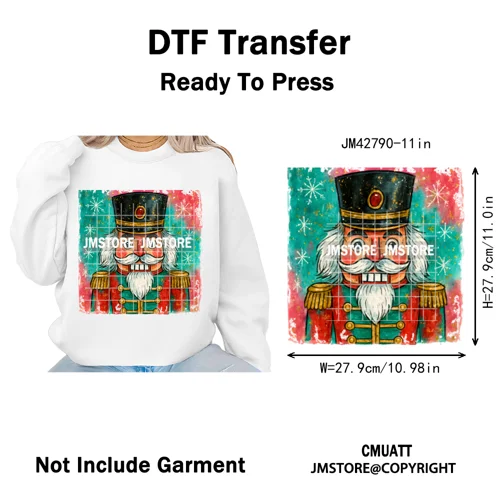 Merry Christmas Holly Jolly Coquette Tree Cartoon Movie Vibes Iron on DTF Washable Transfer Stickers Ready to Press for Textiles