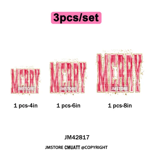 Funny Christmas Tree Coquette Holly Jolly Merry and Bright Festive Lover Iron on DTF Transfer Sticker Ready to Press for Hoodies