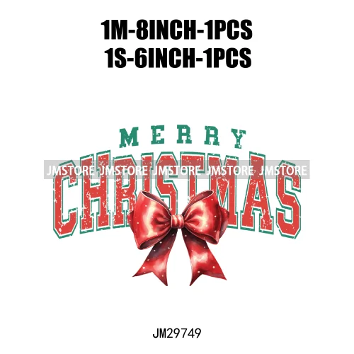 Small Town Fram Fresh Tree Christmas Merry Vibes Ho Ho Ho Santa Deer Iron On DTF Transfers Stickers Ready To Press For Hoodies