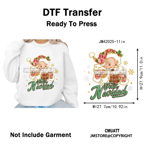 Tis The Season Pan Dulce Mexican Xmas Tuki Donkey Spanish Christmas Latin Iron on DTF Transfers Stickers Ready to Press for Text