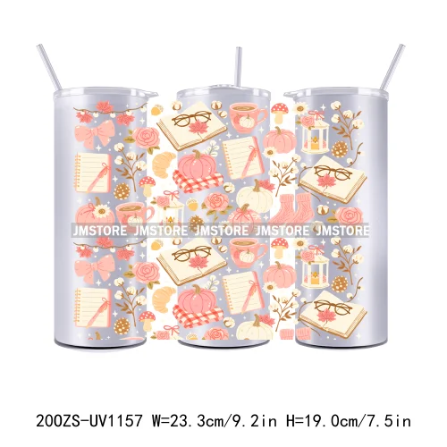 Cozy Season Fall Thanksgiving UV DTF Tumbler Wraps Durable Ready To Apply Transfer Stickers For 20OZ Straight Skinny Tumblers