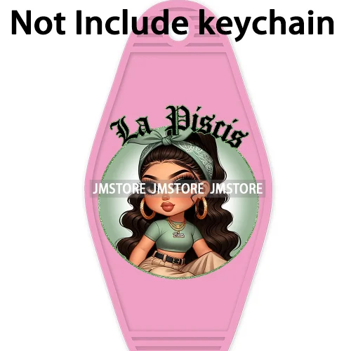 Chicana Chola Chibi Style Latina Zodiac High Quality Durable WaterProof UV DTF Stickers For Motel Hotel Keychain Lady Women