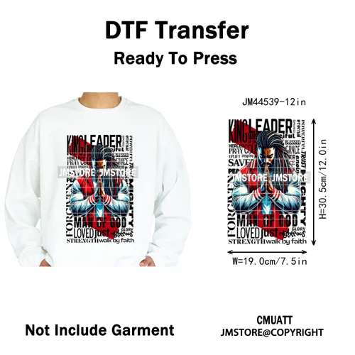 Bible Inspirational Quotes Black Prayer Men of God Religious Iron on Washable DTF Transfers Stickers Ready to Press for Textiles