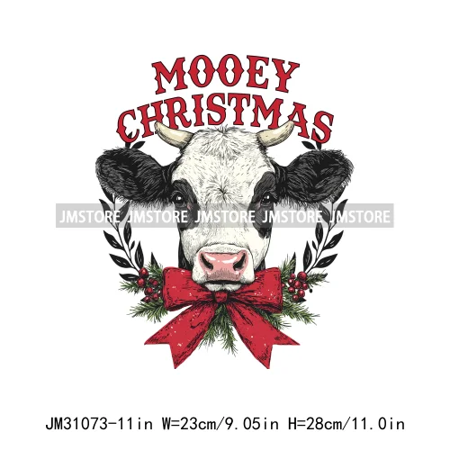 Howdy Country Cowboy Western Merry Christmas Tee Cow Chickens Coquette Iron On DTF Transfers Stickers Ready To Press For Clothes