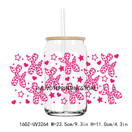 Cupid Ghostie Spooky Valentine's Day UV DTF Sticker For 16OZ Libbey Glass Cup Can Wrap Transfer Sticker Custom Labels DIY Logo