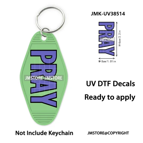 Christian Bible Jesus Faith Letters UV DTF Motel Keychain Decals Ready To Ship Custom Transfer Stickers Print For Hotel Keychain