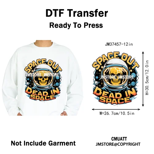 12in Colorful Rap Music Rock Vibes Mud Master Truck Space Trip Graffiti Iron on DTF Transfer Stickers Ready to Press for T-shirt