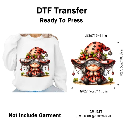 Spooky Scary Witch Girly Animal Flower Strawberry Gnomes Iron on DTF Washable Transfers Stickers Ready to Press for Hoodies Bags