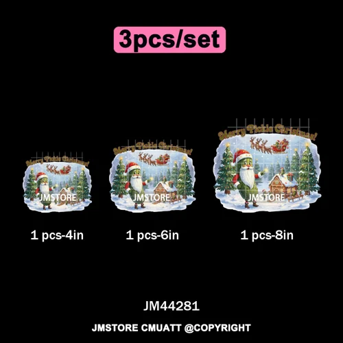 Merry Pickles Christmas Xmas Cucumber Holiday Santa Iron on Washable DTF Heat Transfer Stickers Ready to Press for T-shirts Bags