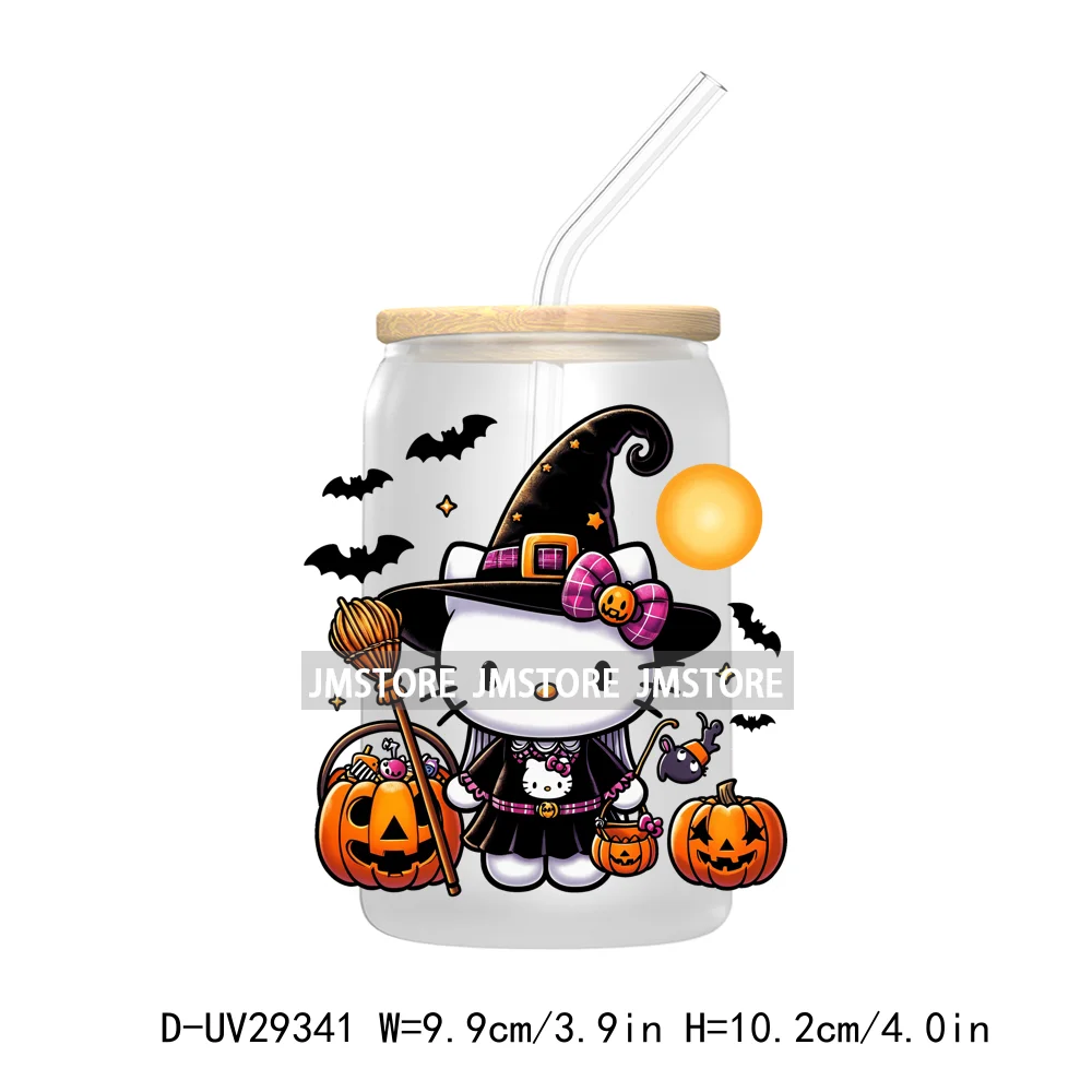 Cute Halloween Horror Characters UV DTF Transfer Stickers Decals For Libbey Cold Cups Mug Tumbler Waterproof Scary Movie Killers