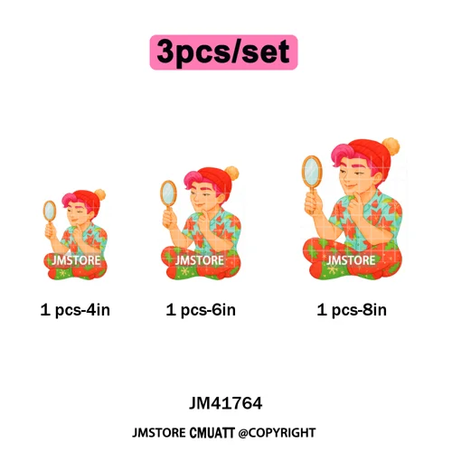 Preppy Christmas Festive Boys Girls Movie Xmas Gift Food Light Iron on DTF Washable Transfer Stickers Ready to Press for Clothes