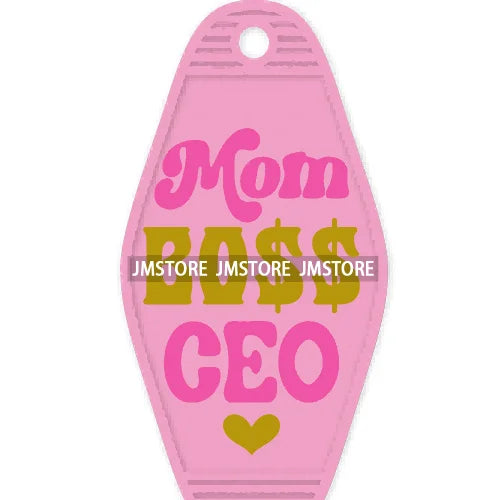 Wife Mom CEO Funny Quotes High Quality WaterProof UV DTF Sticker For Motel Hotel Keychain Small Business Mama