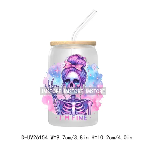 Dog Cat Skeleton Mom UV DTF Transfer Stickers Decals For Libbey Cold Cups Mugs Tumbler Waterproof Custom Logo Labels Mama Life