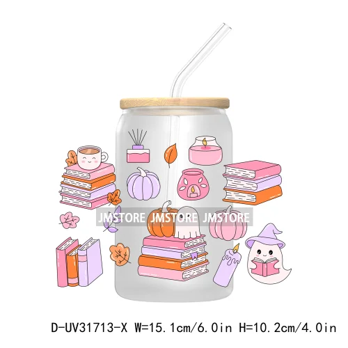 Fall Pumpkin Spice Cozy Readers Bookish Club UV DTF Transfer Stickers Decals For Libbey Cold Cups Mugs Tumbler Waterproof Craft