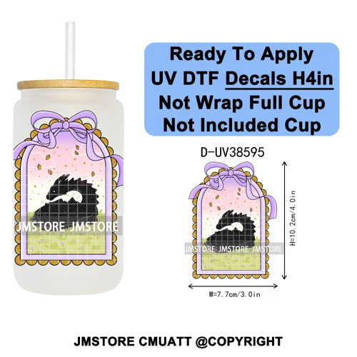 Bookish Positive Quotes Self Care UV DTF Transfer Stickers Decals Ready To Apply Waterproof For 16OZ Libbey Glass Can Tumbler