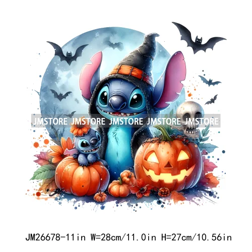 Wholesale Cartoon Character Pumpkin Halloween Scary Vibes Thermal Logo DTF Iron On Transfer Stickers Ready To Press For Clothing