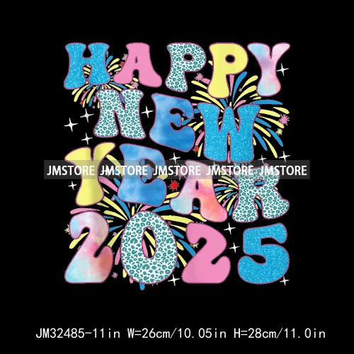 New Goodbye 2024 Hello New Year 2025 Merry Christmas 2024 Xmas Iron On DTF Transfers Stickers Ready To Press For Hoodies Bags