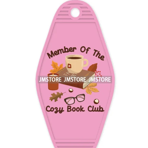 Cozy Readers Bookish Cub High Quality WaterProof UV DTF Sticker For Motel Hotel Keychain Custom Labels Fall Halloween Season