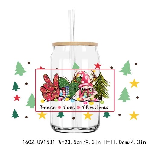 Big Nick Energy Santa 16OZ UV DTF Cup Wrap Transfers Stickers Custom Labels DIY Durable Waterproof Logo For Libbey Glass Can