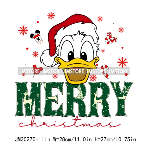 Merry Christmas Cute Cartoon Animal Friends Winter White Festive Vibes Iron On DTF Transfers Stickers Ready To Press For Hoodies