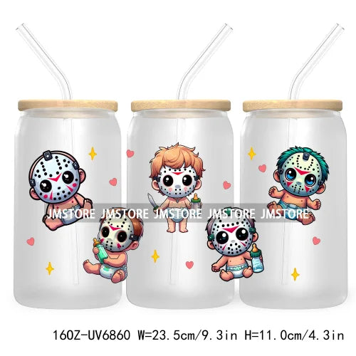 Cartoon Mouse Princess Friends 16OZ UV DTF Cup Wrap Transfers Stickers For Libbey Glass Can Cups Tumbler Waterproof Craft