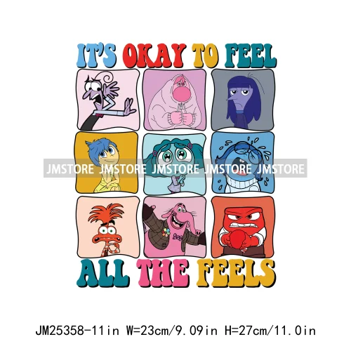 Emotions Friends It's Okay to Feel Therapist Psychologist Today I Feel Iron On DTF Transfer Stickers Ready To Press For T-shirts