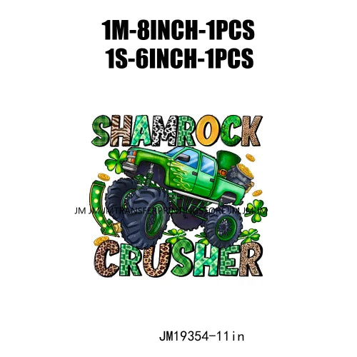 Shamrock Crusher Sassy litt lassie St Patricks Day Coffee Rainbow Gnomies Logos DTF Transfer Stickers Ready To Press For Hoodies